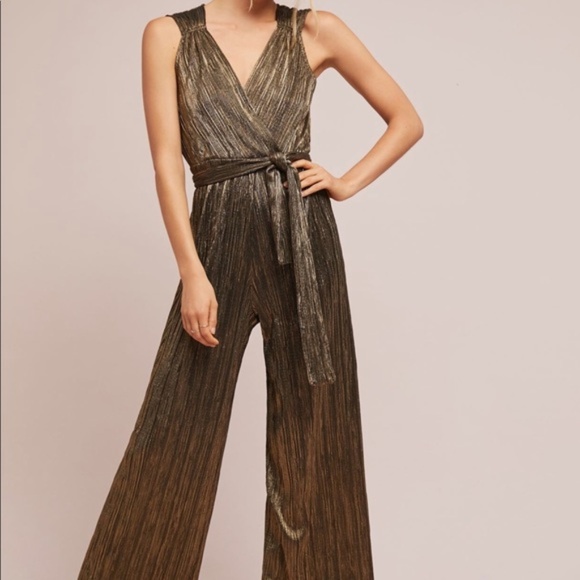 Anthropologie Pants - Anthropologie Gold Pont Neuf Jumpsuit